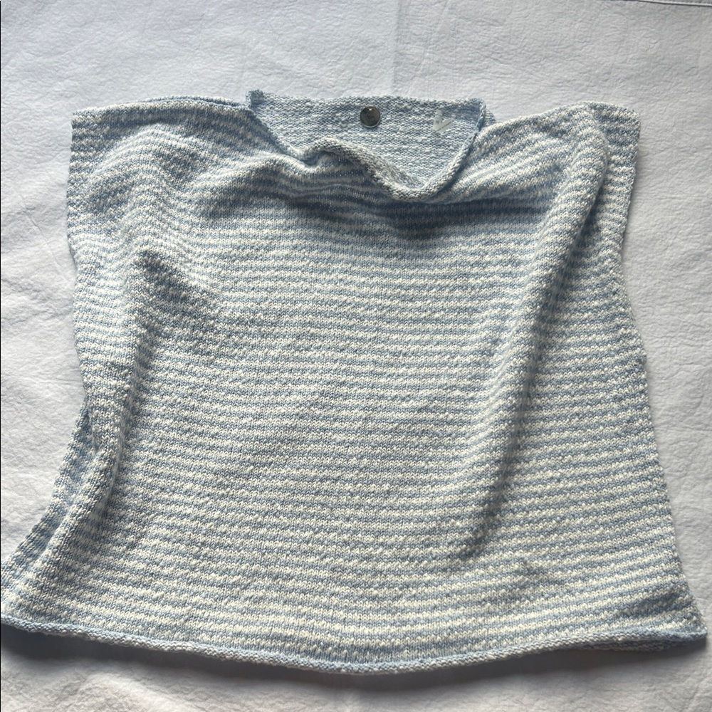 Like new Margaret O'Leary Blue and White Striped knit top